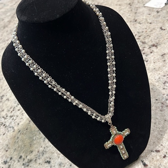 Whimsygoth One of a Kind handcrafted victorian style necklace with Cross pendant - Picture 3 of 8